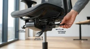 Test et avis chaise de bureau : reglages de la hauteur et de la profondeur d assise