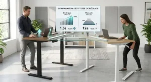 Analyse des avantages ergonomiques : bureau électrique vs bureau manivelle pour travailler assis-debout.