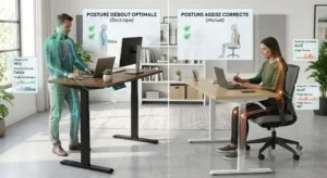 Guide d'achat complet pour choisir votre bureau assis-debout : bureau électrique vs bureau manivelle.