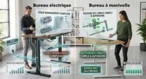 Comparaison de la durabilité et de la maintenance : bureau électrique vs bureau manivelle.