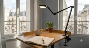 Real avis lampe de bureau led architect articulated arm flexibility for workspace lighting.