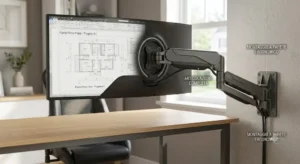 Braccio per monitor con supporto da parete e snodo orientabile per ottimizzare lo spazio