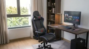 Sedia gaming compatta e salvaspazio ideale per la cameretta o uno studio di piccole dimensioni