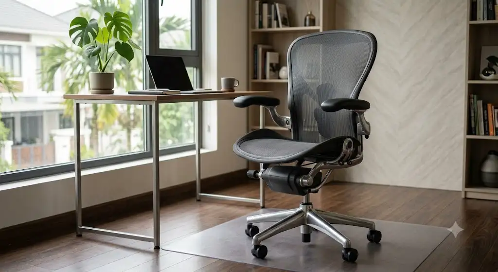 Sedia Herman Miller Aeron ergonomica da ufficio con struttura in rete traspirante